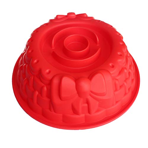 X-Haibei Round Basket Weave Cake Pan Jello Ice Cream Chocolate Baking Silicone Mold 8.6