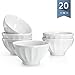Sweese 1117 Porcelain Fluted Latte Bowl Set - 20 Ounce for Cereal, Soup - Set of 6, White