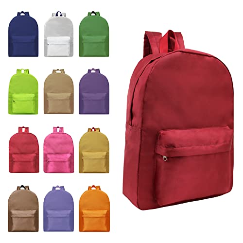 24 Pack 17 Inch Classic Padded Bulk Backpacks Wholesale Case