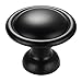 Amazer Cabinet Round Knobs, Black Cabinet & Furniture Knobs Hardware Round Pull Knob with Bulged Surface - 1.2 Inch Diameter - 20 Pack