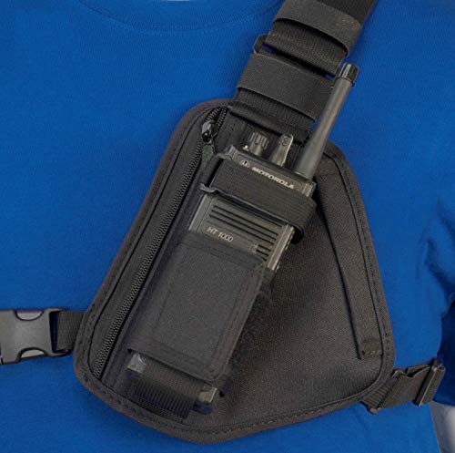Tactique Jadeshay Harnais Torse Radio - Harnais Thoracique Coffre Avant Poitrine Étui De Rangement Pour étui De Gilet D'étui Rigide Pour Talkie- walkie (Jaune Vif Porte Radio