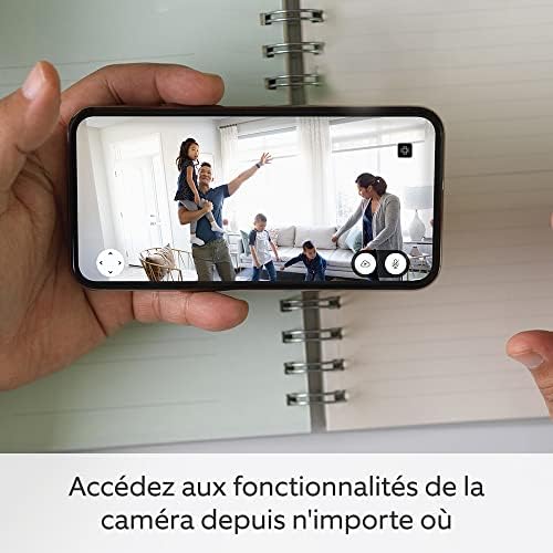 Mini Pan-Tilt Caméra | Caméra de surveillance connectée d'intérieur rotative sur secteur | Audio bidirectionnel, vidéo HD, détection de mouvements, Alexa intégré | Blanc