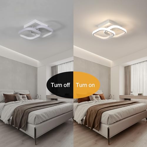 Comely 2 Pacchi Plafoniere a LED Moderne, 24W 2700LM Lampada da Soffitto a LED Quadrata Piccola, Luce Naturale 4500K, 24cm