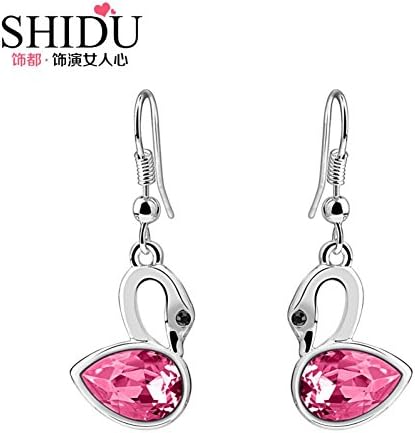 Beauty Jewelry Shop Re] A Little Swan Crystal Earrings Romantic Creative Gift Swan Female Custom Jewelry Earrings