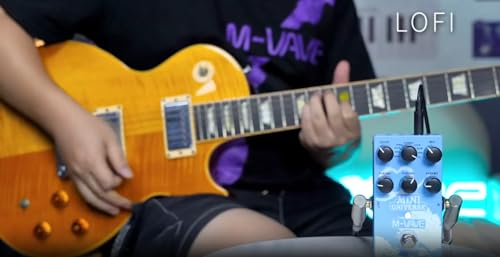 KINGSTER M-VAVE Pedal de efeitos de reverberação Mini Universe para guitarra elétrica, design True Bypass para guitarra, estojo de metal, fácil de operar 9 tons universais de reverberação, cordas