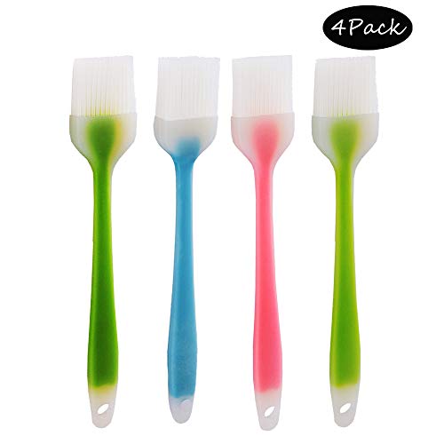 iPstyle Basting Brush Silicone Pastry Baking BBQ Sauce Marinade Meat Glazing Oil Brush Heat Resistant, Kitchen Cooking Baste Pastries Cakes Meat Desserts, Dishwasher Safe 4 Pack (8.2" Brush - 4Pack) - Thumbnail 7
