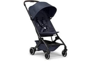 Joolz AER+ - Lightweight Premium Baby Stroller with Ergonomic Seat - One-Second Fold Design - Comfortable & Compact - Airplane Suitable - XXL Sun Hood - Travel Pouch Included - Navy Blue