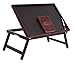 BirdRock Home Bamboo Lap Tray with Black Top | Foldable Breakfast Serving Bed Tray | Lap Desk with Wide Tilting Top | Laptop Stand | Walnut