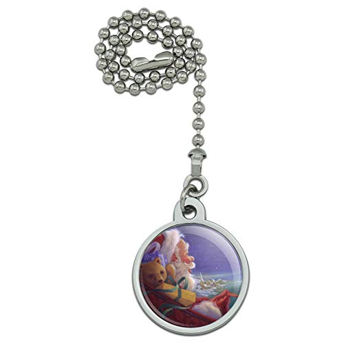 GRAPHICS & MORE Christmas Holiday Santa Claus Night Sleigh Ride Ceiling Fan and Light Pull Chain