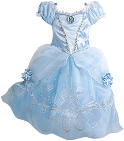 BD Baby Girl's Snow Queen Costume Princess Dress Sequined Dress , 7 Blue