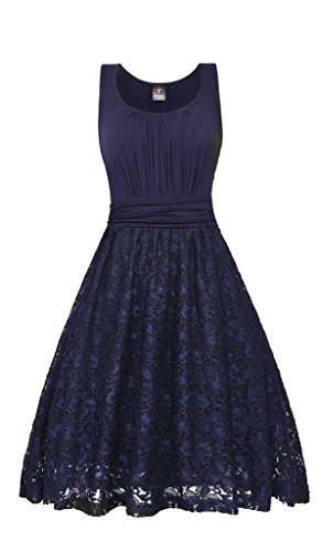 Elf Queen Women's Elegant Vintage 1950's Swing Sleeveless Evening Dress