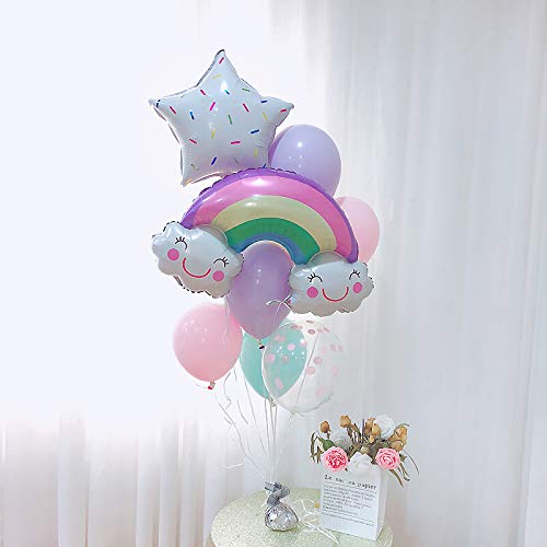 My Party Suppliers Pack Of 9 Balloon Set 1 Rainbow Foil Balloon