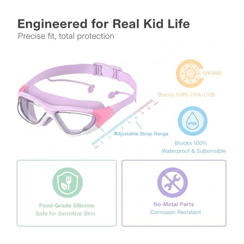 Seaflar General Purpose Anti-Fog Swimming Goggles | UV Protection, Waterproof, Silicone Gasket | Swimming Goggles for Kids Ages 6-14