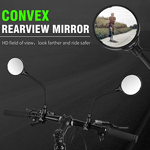 WESTGIRL Bike Mirror, 360°Rotatable Adjustable Wide Angle Cycling Rear View Mirror, Shockproof Convex HD Safe Mirror Universal for Mountain Road Bike, 1 PCS