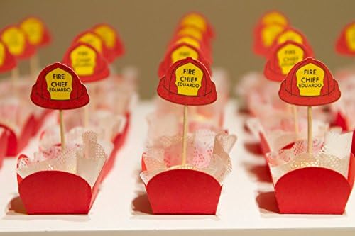 Personalized Firefighter's hat toppers (set of 24)