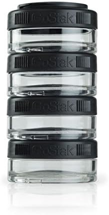 GoStak, Portable Stackable Containers, Black, 4 Pack, 40 cc Each - 2pc