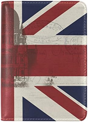 UK Flag Genuine Leather Passport Case Holder Cover Protector for Travel