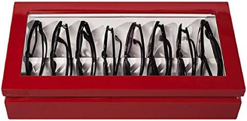 OYOBox Luxury Eyeglass Eyewear Unisex Maxi Red Color Lacquer Finish Wooden Organizer Box