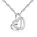 Clearance Deals Classic Women Double Heart Crystal Rhinestone Silver Chain Pendant Necklace Jewelry Romantic Gift by ZYooh (Silver 3)