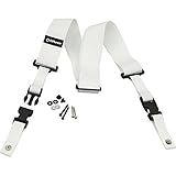 DiMarzio DD2200W 2 Inch Nylon ClipLock Guitar Strap White w/Bonus LuLuRock Picks (x3) 663334000148