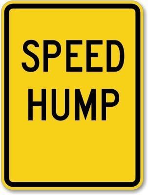 Speed Hump Sign, 18 High X 12 Wide Inch