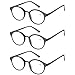 Kerecsen 3 Pack Vintage Metal Round Reading Glasses Classic Wood-Look Readers