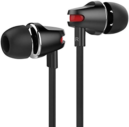 Headphones, JV23 In Ear Earphones Wired Headset with Microphone and Bass Earphones with Volume Control Noise Cancelling Earbuds for Apple iPhone, LG, Samsung, iPod, MP3 Player, Computer (Black)