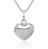 IceCarats 14K Solid White Gold Heart Necklace Love