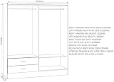 Seconique Nevada 4 Door 2 Drawer Wardrobe White Gloss Metal Handles view 3