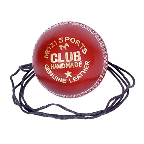 Mozi Sports Leather Hanging Cricket Ball with Rope for Knocking