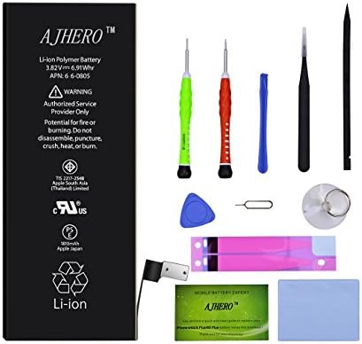 AJHERO iPhone 6 Battery Replacement with Kits(Not for 6S or 6 Plus) New Zero Cycle 3.82V 1810 mAh Li-ion Internal with Complete Repair Tools Kits and Instruction--24 Months Warranty