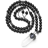 Top Plaza Healing Crystal Quartz Prism Pendant Necklace - Antique Brass, 24" Chain, Chakra Jewelry