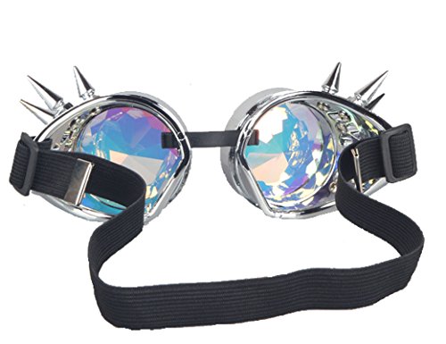 Kaleidoscope Rave Rainbow Crystal Lenses Vintage Goggles Glasses - Thumbnail 4
