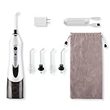 Electric Water Flosser Cordless Dental Portable and Rechargable Oral Irrigator with 3 Modes and 4 Rotatable Jet Tips and IPX7 Waterproof for Daily use, Teeth, Gumline, Braces and Bridges