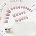 Yean 24Pcs/Set Bridal False Nails Set Full Cover Medium Oval Nude Purple and Pink Gradual Change Color Fake Nail Tips with Design Press on Nails with Glue and Adhesive Tab for Women and Girls