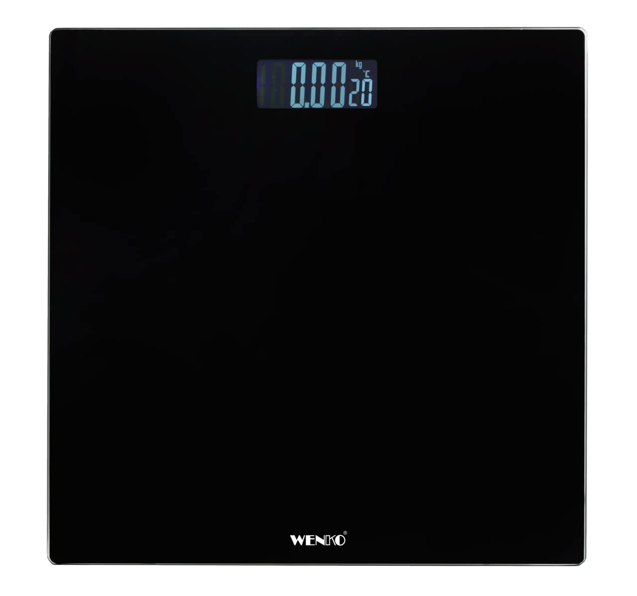 WENKO LCD Bathroom Scale, 28 x 28 cm, Black