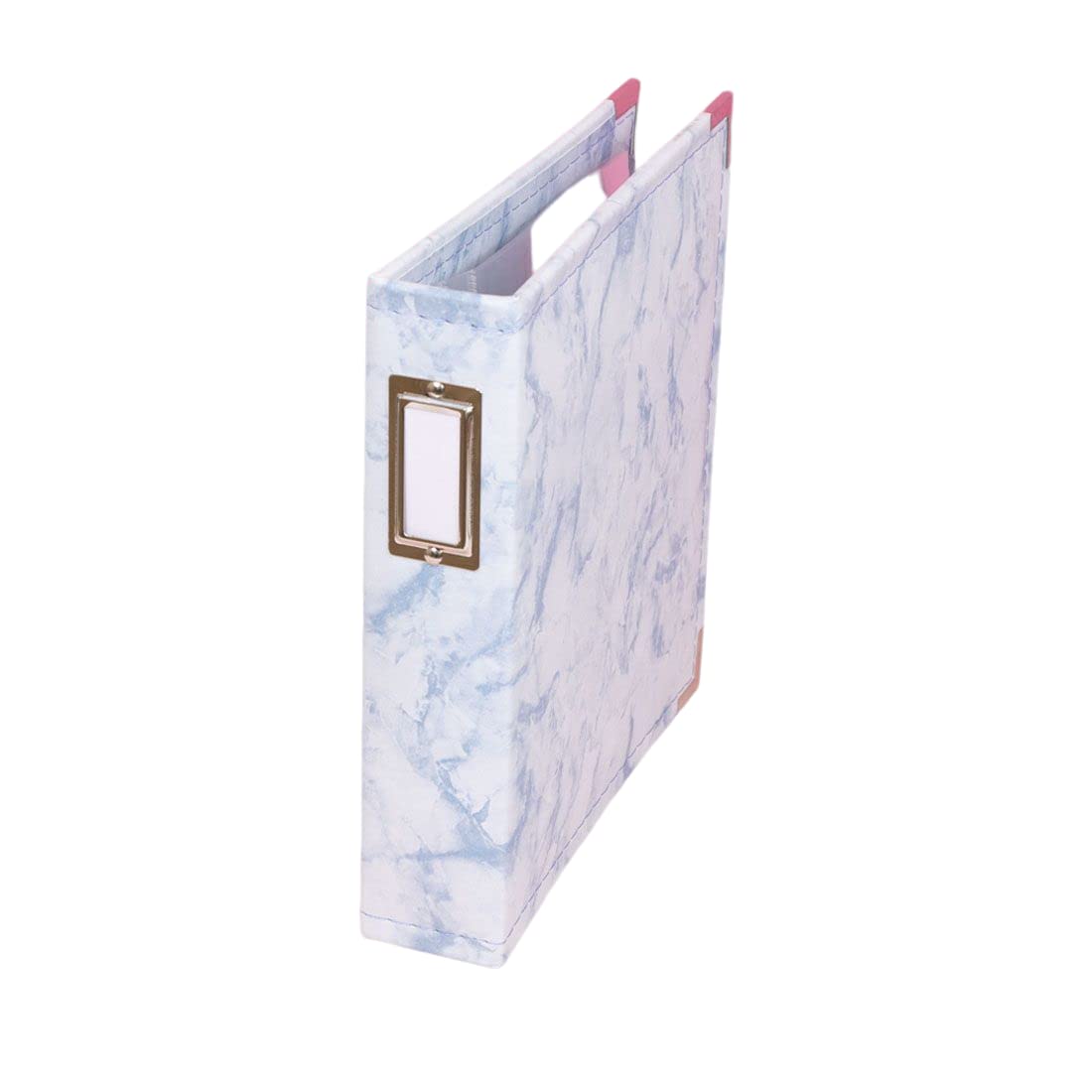 Craftelier - Ecoleather Album with Marble Print and 5 Sleeves of 15.24 x 20.32 cm (6" x 8") | 2 Silver Metal D-Ring System | Size 23.5 x 23.5 x 5 cm - Blue