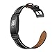 Compatible with Fitbit Inspire Bands & Inspire HR Leather Band Inspire 2 Band Fitness Tracker Replacement Accessories Band Women (Black 5.5'-8.1')