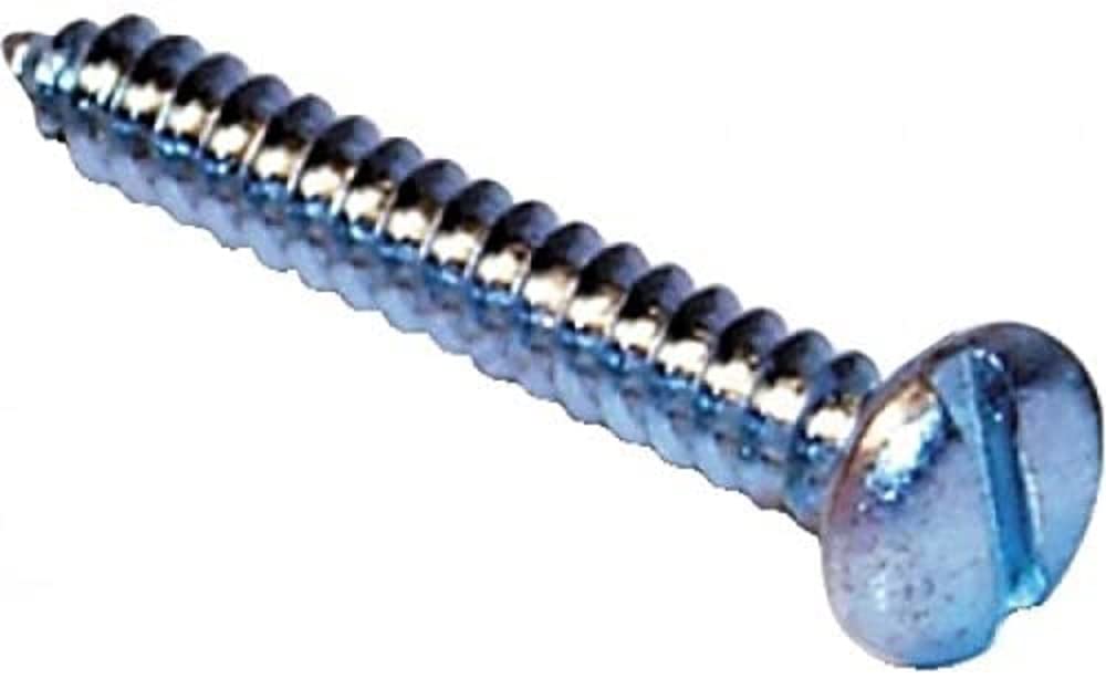 Merriway BH02225 (100 Pcs) Self Tapping Hardened Sheet Metal Screw, Panhead Slotted 6 x 1 Inch Bright Zinc Plated - Pack of 100 Pieces