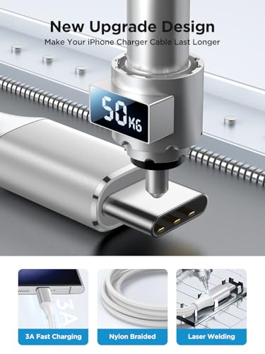 Aioneus Type C Cable 2M USB C Cable Nylon Braided USB C Cord Fast Charging USB to Type C for iPhone 17 16 15 Pro Max Air, Galaxy S25 S24, iPad, MacBook Pro, Switch, Huawei, PS5, etc