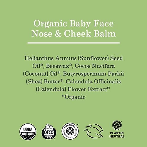 Earth Mama Organic Baby Face Nose & Cheek Balm | Moisturizer with Calendula Oil for Dry Skin Care, Natural Petroleum Jelly Alternative (2-Fluid Ounce, 2-Pack)