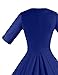 GownTown Womens Dresses V-Neck 3/4 Sleeves 1950s Vintage Dresses Swing Stretchy Dresses