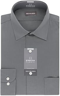 Van HeusenMen's Dress Shirts Regular Fit Lux Sateen Stretch Solid