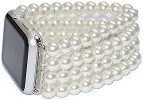 Apple Watch Band 42mm - 38mm / Glass Pearl iWatch Band, Apple Watch Accessories, Apple Watch Strap, Rose Gold Lugs Adapter, No-clasp