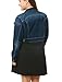 uxcell Women Plus Size Button Closed Cropped Denim Jacket Dark Blue 1X