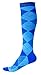 Compression Socks (1 pair) for Women & Men - Easywear Series - Best Graduated Athletic Fit for Running, Nurses, Flight Travel, & Maternity Pregnancy - Boost Stamina & Recovery (Blue Argyle, L/XL)
