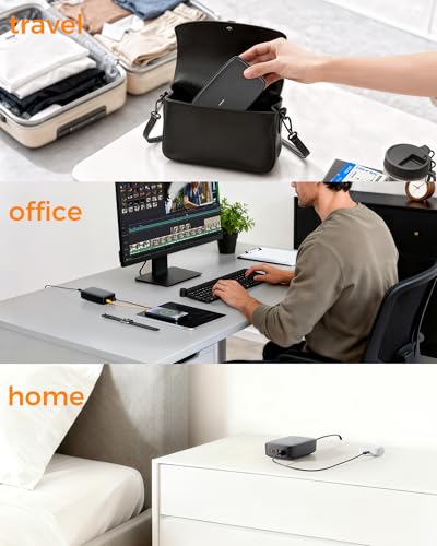 TESSAN Cargador Inalámbrico 6 en 1 Magnético, PD 65W Estación de Carga con USB-C, Carga Rápida para iPhone 15/16/17, MacBook y Tableta, Ideal para Hogar, Oficina y Viajes