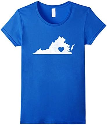 Women's Virginia Lovers State Heart Vintage Throwback Tshirt Medium Royal Blue