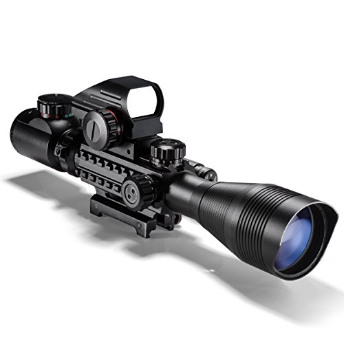 AR15 Tactical Rifle Scope 412x50EG Dual Illuminated with Red Laser and