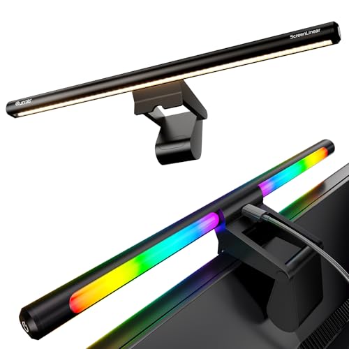 Quntis Computer Monitor Lampe mit Gaming Deko RGB Hintergrundbeleuchtung, 40cm Monitor Light Bar mit Touch Control, Anti-blaues Licht, USB Bildschirml